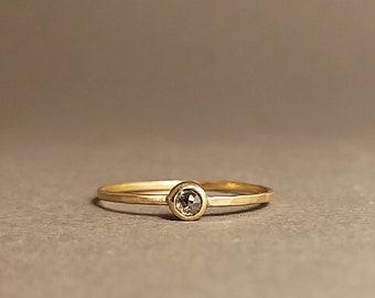 DIAMANT Rosecut naturbraun - zarter schmaler und individueller Verlobungsring in Roségold - zwei Versionen