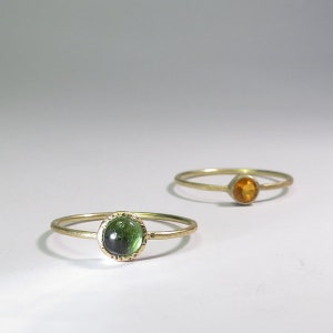 delicate gold ring...with green tourmaline