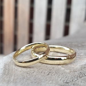 CLASSIC & OVAL simple gold wedding rings yellow gold 333, 585 or 750