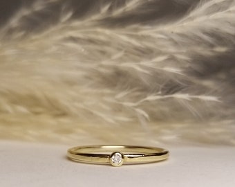 delicate forged engagement ring with diamond - diamond ring gold