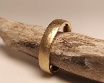 Hammered ring, men's ring, women's ring, unisex yellow gold, rose gold, red gold, white gold