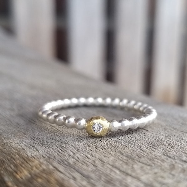 MY GOLD PEARL romantic ring, friendship ring, engagement ring, stack ring