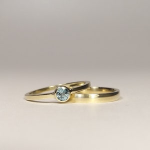 delicate & BLUE simple, elegant engagement ring with real blue zircon image 7