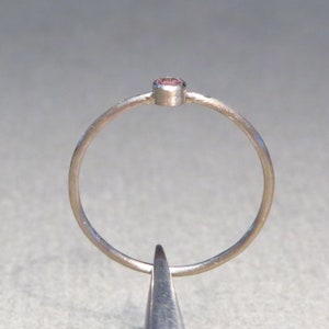 super delicate WHITE GOLD & PINK rhodolite ring image 8