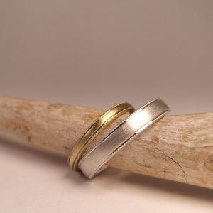 ROMANTIC & NARROW - wedding rings in vintage look silver yellow gold rose gold