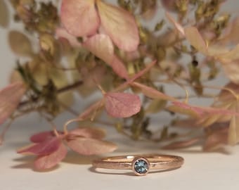 SAPHIR & ROSE simple romantic and handmade engagement ring / stacking ring in rose gold