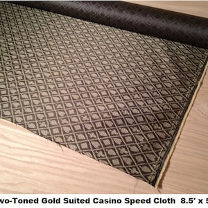 Two-Tone Gold Suited Casino Speed Cloth 8.5' x 5' - Waterproof - Build Your Own Poker Tables