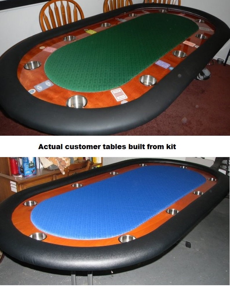 DIY 8' Upgraded Custom Racetrack Poker Table Building Kit 13 Color Choices Build Your Own Poker Tables image 1
