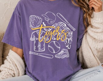 Baseball Tigers Shirt, Tigers Mascot Baseball Tee, School Spirit Shirt, Game Day Graphic Tee