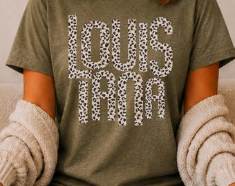 Leopard Louisiana Tee, Louisiana Leopard Print T-Shirt