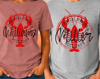 Boil Crew, Official Member, Personalized Crawfish Boil Shirt, Family Matching Boil Crew Shirts