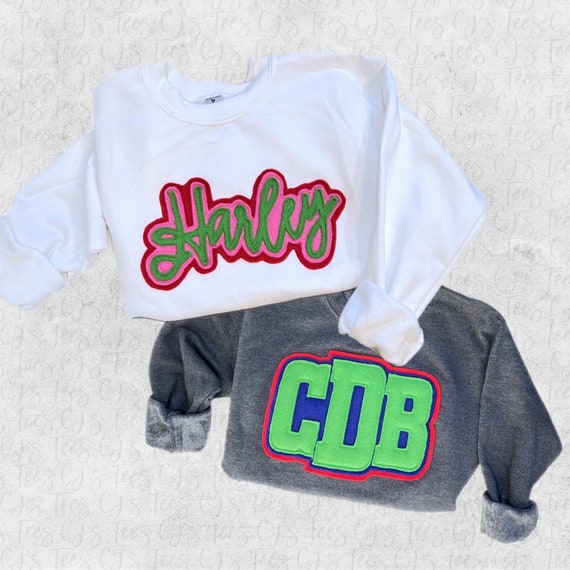 Custom Textured Appliqu Sweatshirt Youth and Toddler