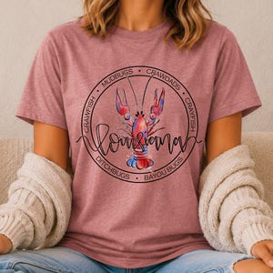 Louisiana Crawfish T-Shirt, Louisiana Tee, Crawfish Tee, Crawfish Tank Heather Mauve
