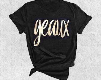 Gold Foil Game Day Tee, Saints Tank, Shiny Sunday Football Shirt