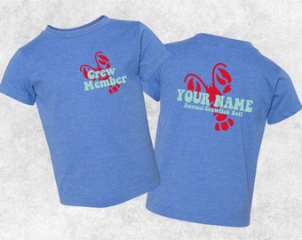 Crew Member Toddler Tee, Youth Crawfish Boil Shirt, Custom Family Matching Crawfish Boil Shirts, Personalized Crawfish Shirt