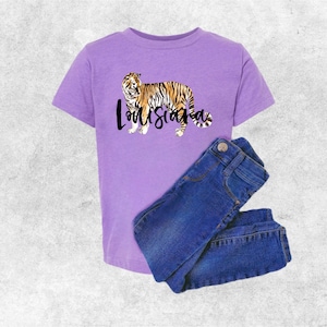 Louisiana T-Shirt, Toddler and Youth Purple Louisiana Tiger Tee