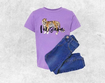 Louisiana T-Shirt, Toddler and Youth Purple Louisiana Tiger Tee