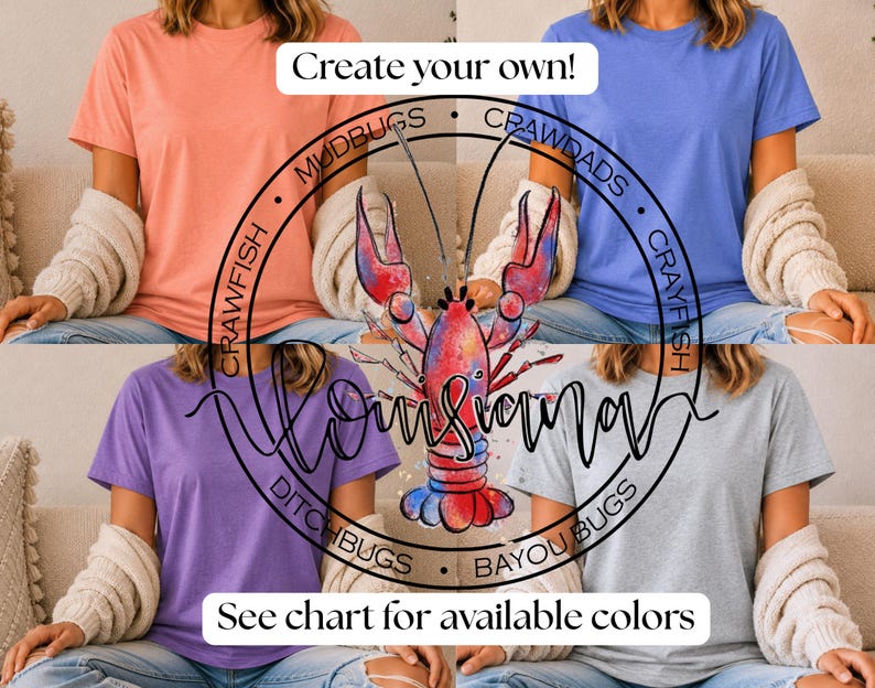 Louisiana Crawfish T-Shirt, Louisiana Tee, Crawfish Tee, Crawfish Tank image 9