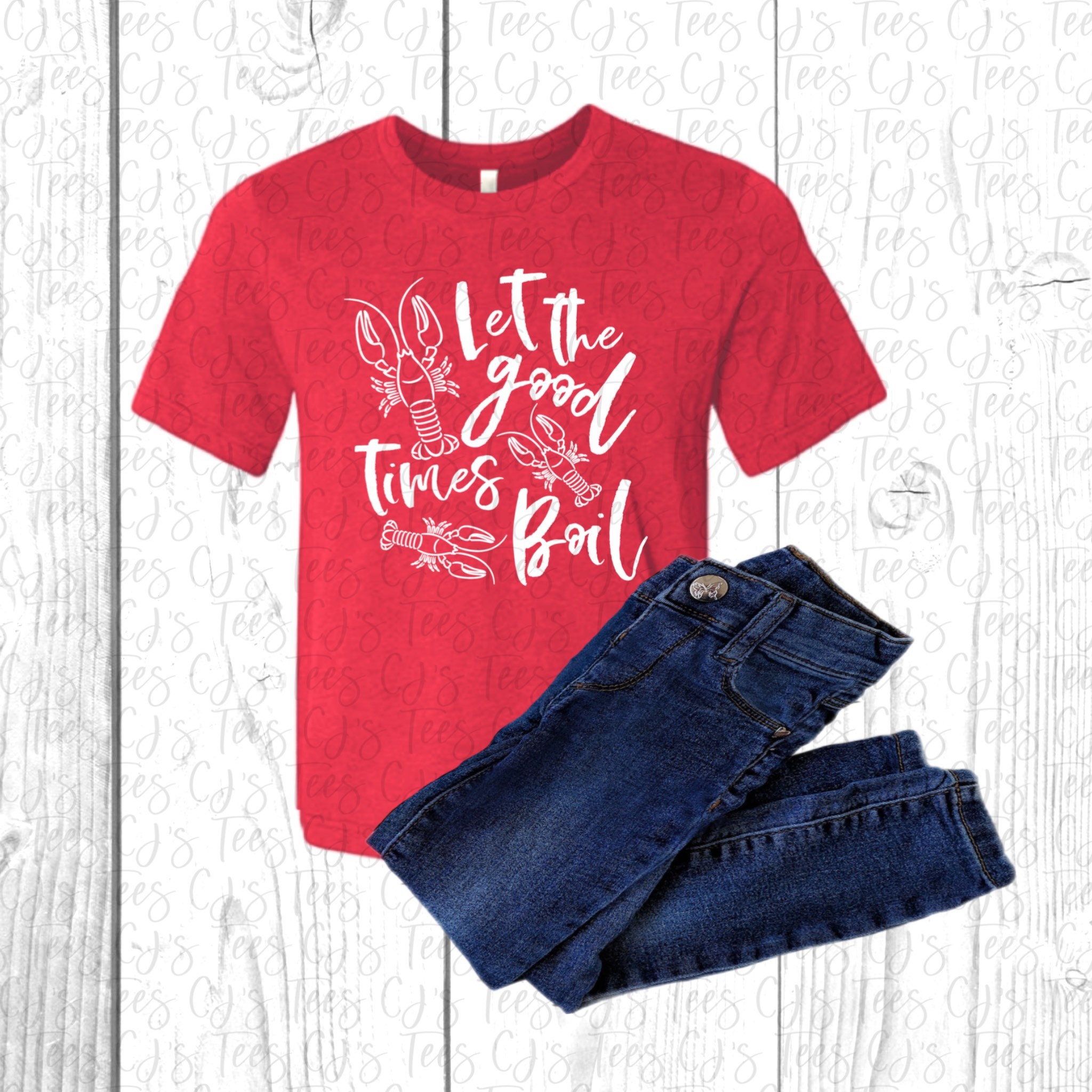 Let the Good Times Boil, Toddler and Youth Crawfish Tee, Southern Crawfish T -shirt, Louisiana Crawfish, Matching Family Crawfish Shirts 