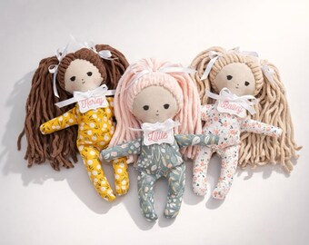 Handmade Cloth Doll, Personalized Keepsake Doll, Soft Custom Fabric Doll, Baby’s First Doll