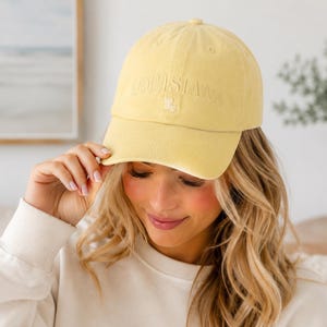 Minimalist LA Lavender Baseball Cap, Louisiana Dad Hat, Unstructured Embroidered Louisiana Hat immagine 3