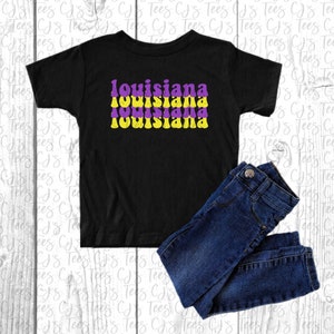 Stacked Louisiana Kids T-Shirt, Retro Toddler Game Day Tee, Youth Louisiana Shirt