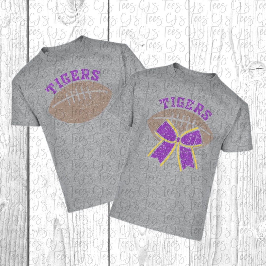 Kids Tiger Football Shirt Girls and Boys Tiger Mascot Etsy