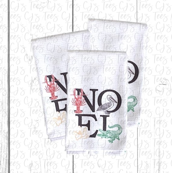 NOEL Kitchen Towel, Louisiana Christmas Tea Towel, Southern Christmas Gift Idea
