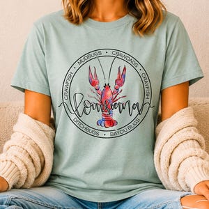 Louisiana Crawfish T-Shirt, Louisiana Tee, Crawfish Tee, Crawfish Tank Heather Dusty Blue