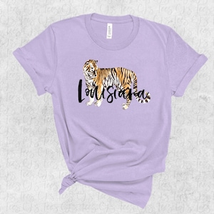 Louisiana T-Shirt, Lavender Tiger Tee