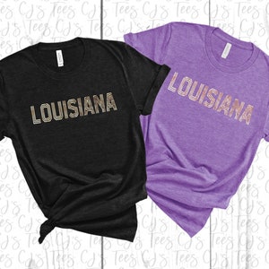Gold Foil Louisiana T-Shirt, Shiny Gold Louisiana State Shirt, Cute Louisiana Tee