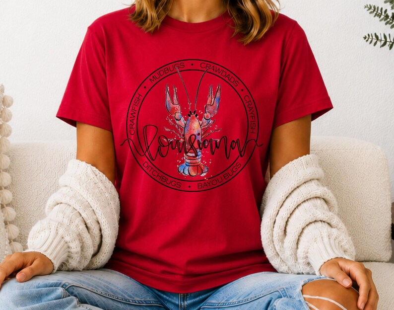 Louisiana Crawfish T-Shirt, Louisiana Tee, Crawfish Tee, Crawfish Tank Red