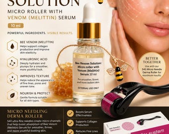 Bienengiftlösung: Mikroroller mit Venom (Melittin) Serum 10 ml