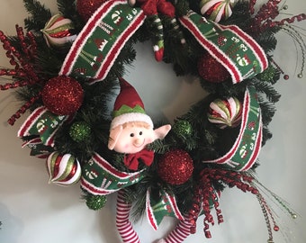 Elves with a Mix Pine Wreath