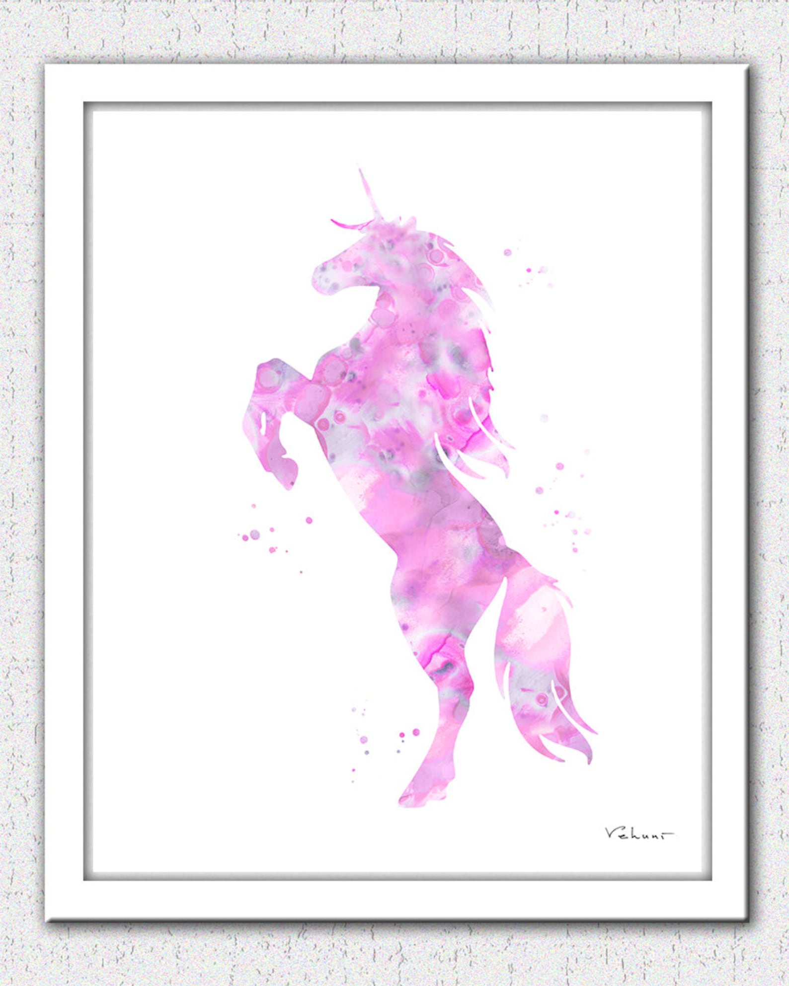 Unicorn Printable Art, Unicorn Digital Download, Unicorn Print, Pink ...