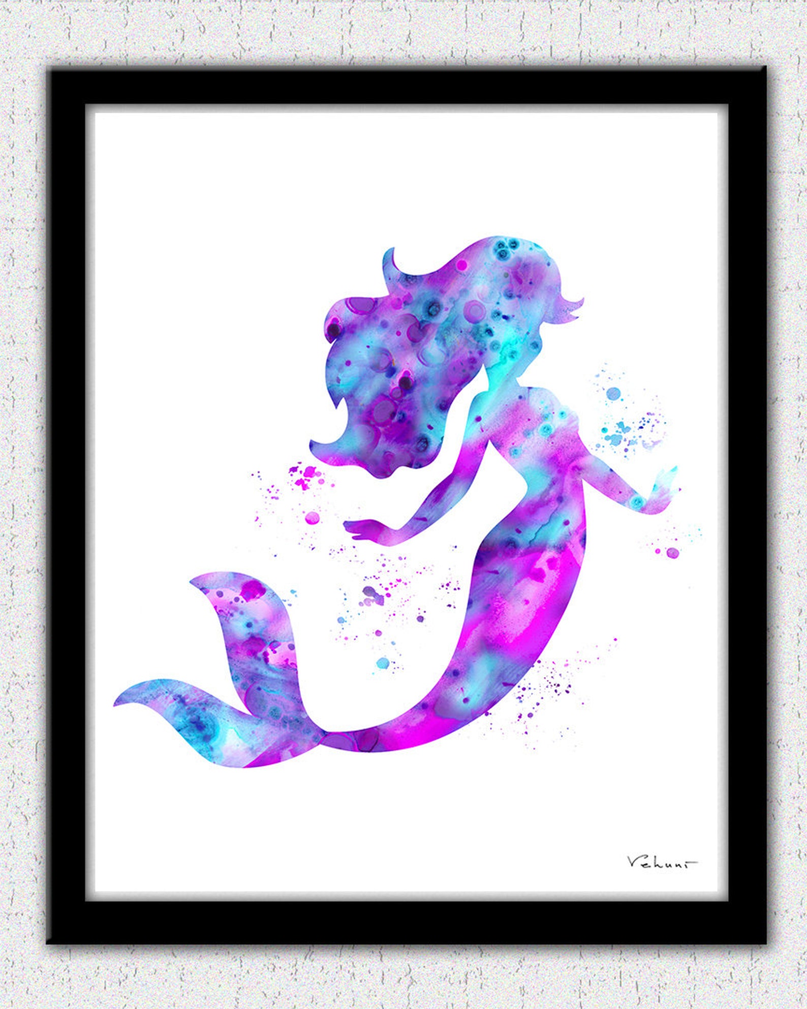Mermaid Printable Art Mermaid Digital Download Ariel Print - Etsy