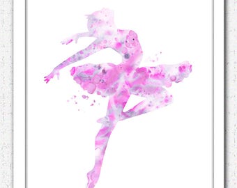 Bailarina rosa Digital Descarga, silueta de bailarina, arte de bailarina, impresión de arte de bailarina gris rosa, silueta de bailarina, decoración de bailarina