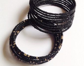 Black Stacking Bangles