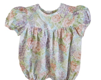 Pretty pastel floral vintage baby romper