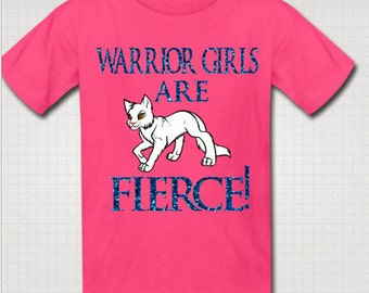 Junior Warrior Girls Shirt Cat Shirt Cats Cat Lover Shirt Glitter OR Glow In The Dark Shirt Custom Made