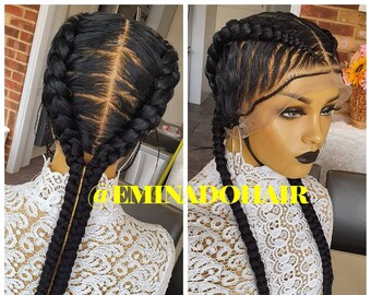 Braided Wig unit,Cornrow Braidwig, Braidswig Fulani braids Full lace wig.Butterfly French braids,Pop smoke,black women wig,lace front wig