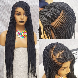 Knotless braided wig for black women gift women wig full lace front wig cornrow wigs dreadlock faux loc wig twist box braid ket feedin braid