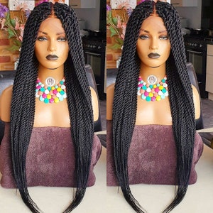 Braided wig, braidswig, Rope twists, handmade wig, free shipping, big box twist, Senegalese twists, full frontal, full lace, closure wig