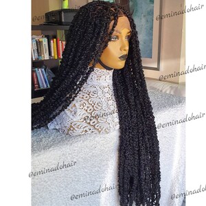 Braids wig, braided wig for Black women. Passion Twists braids .cheap Braided wig. Black. Gifts for women