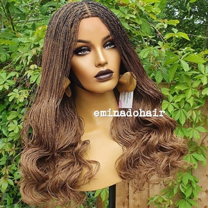 Knotless braided wig for black women gift for women full lace front unit  micro twist senegalese braided wig  glueless wig Ready to ship
