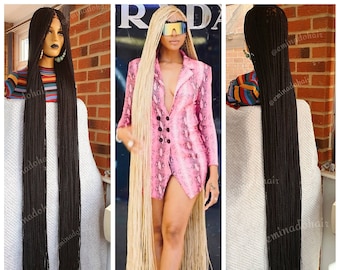 Ready to Ship Knotless braid wig for black women gift for women full lace front wig floor length box braids wig calf length small length