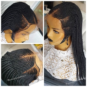 Braided Wigs, Braided Wig for Black Women, Lace Wig, Twists Wig, Braid Wig, Lace Wigs, Handmade, Wigs, Cornrow wig