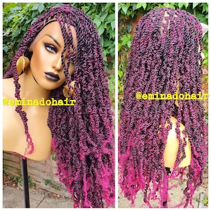 Braided Wig spring Passion twists wig for black women full Lace full frontal rope twists glueless custom made braids wig knotless braids