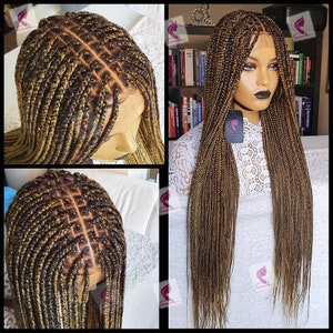 Braided wig,braidswig, knotless braids, blonde braids,brown braids,full lace wig,wig for black women,small box braids,custom made wig