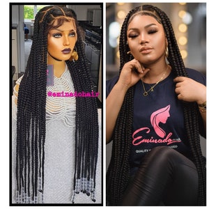 Ready to Ship Jumbo Knotless Braid Wig for Black Women Full Lace Wig ...
